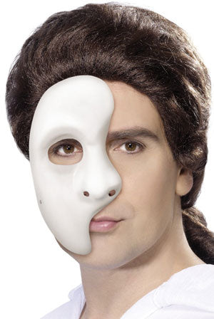 Phantom Mask. White, Plastic Half Mask.