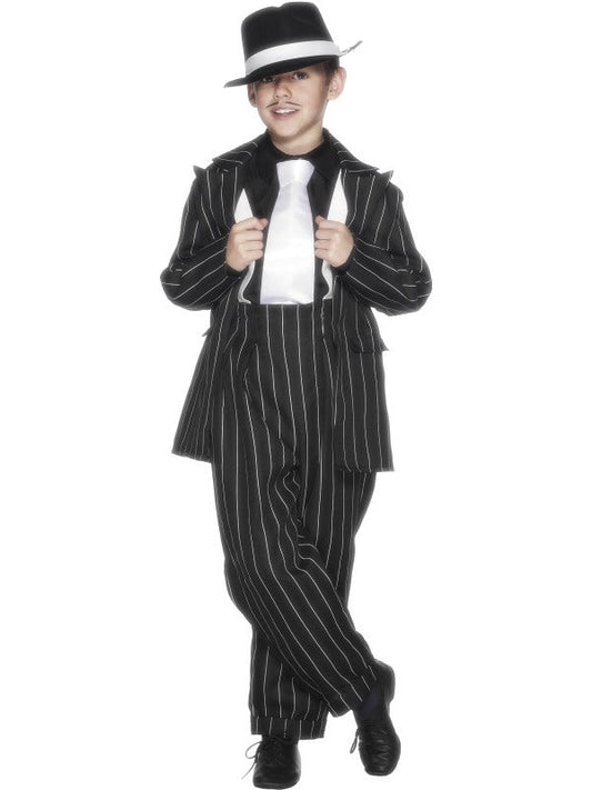 Boys 1920s Zoot Suit Fancy Dress Costume includes jacket, trousers and braces. Hat sold separately.