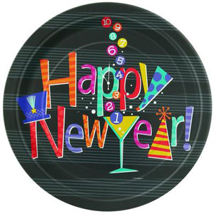 New Year Countdown Plates, 23cm.