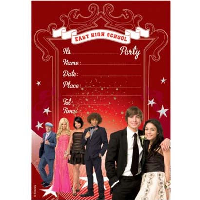 High School Musical Invites, Pack of 6