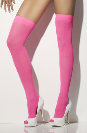 Ladies Opaque Hold-ups, Neon Pink.