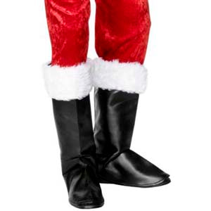 Santa Leather Feel Boot Covers with Fur. Wear over shoes to create the look of Santa Boots.