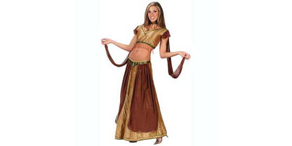 Belly Dancer Ladies Fancy Dress Costume includes top| skirt| belt and choker with veils