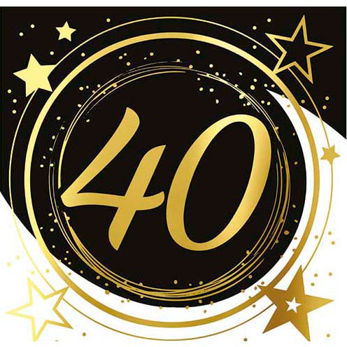 40th Birthday Lunch Napkins, Pack of 12
