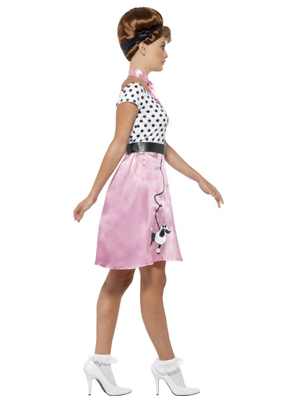 Ladies 50s Rock n Roll Costume includes dress, belt and neck scarf