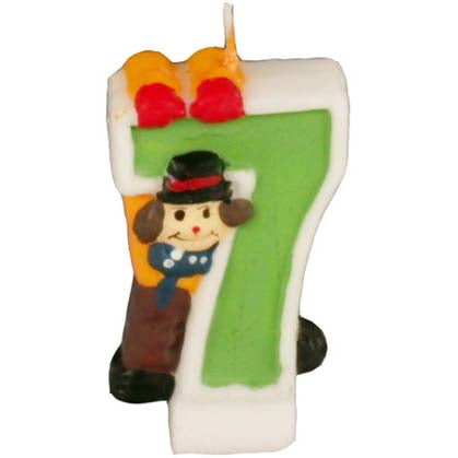 Number Candle with Clown - 7