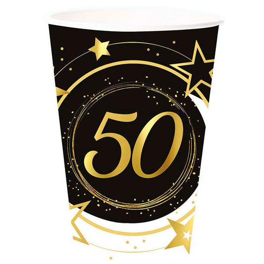 50th Birthday Paper Cups, Pack of 6