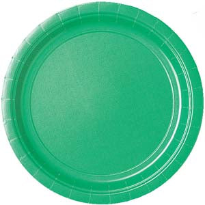Green Paper Plates, 22.8cm