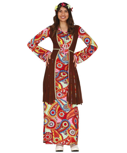 60s Long Flower Hippie Costume