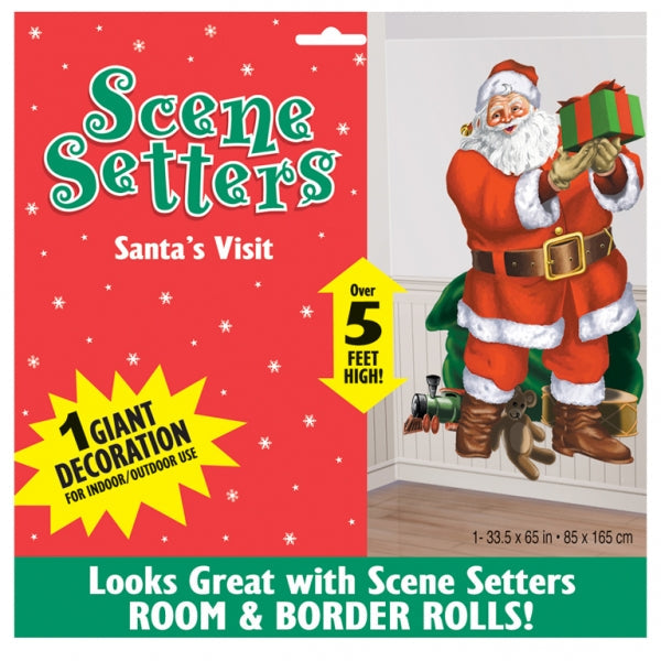 Santas Visit Scene Setter. Includes one giant decoration. Dimensions: 85cm * 165cm.