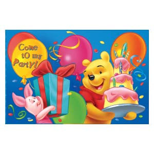 Winnie the Pooh Die-cut Invitations and Envelopes