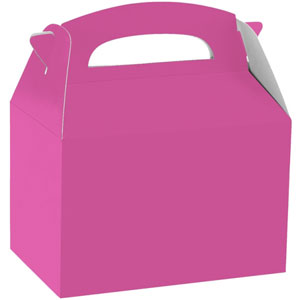 Bright Pink Party Loot Box. Dimensions 15cm long * 10cm wide * 10cm high (approx).