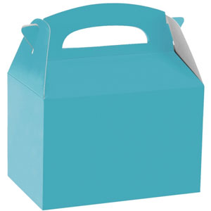 Caribbean Blue Party Loot Box. Dimensions 15cm long * 10cm wide * 10cm high (approx).