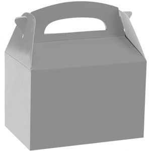 Silver Party Loot Box. Dimensions 15cm long * 10cm wide * 10cm high (approx).