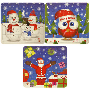 Christmas Puzzle. 13cm * 13cm. Available in an assortment of 3 different Christmas pictures.