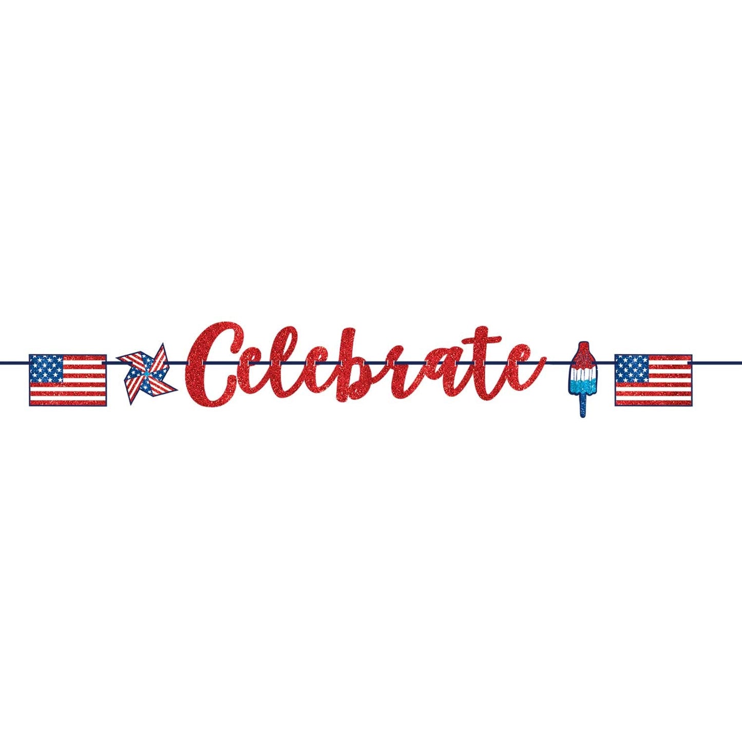 4th of July Glitter Banner