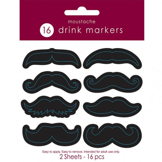 Moustache Drink Markers
