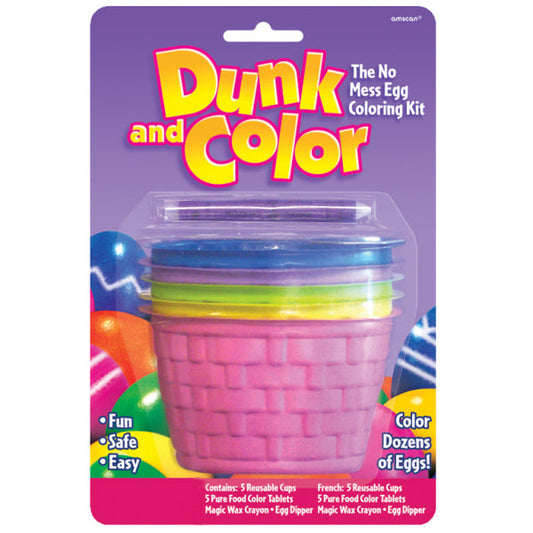 Colouring Cups Egg Dying Kit includes 5 reusable cups| 5 pure food colour tablets| magic wax crayon and egg dipper