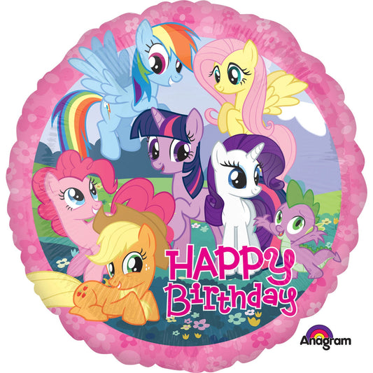 My Little Pony Standard Happy Birthday Foil Balloon. (45cm). Can be inflated with air or helium. Balloon is sold uninflated.