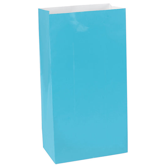 Bright Blue Mini Paper Bags, 16.5cm x 7.8cm x 5.7cm