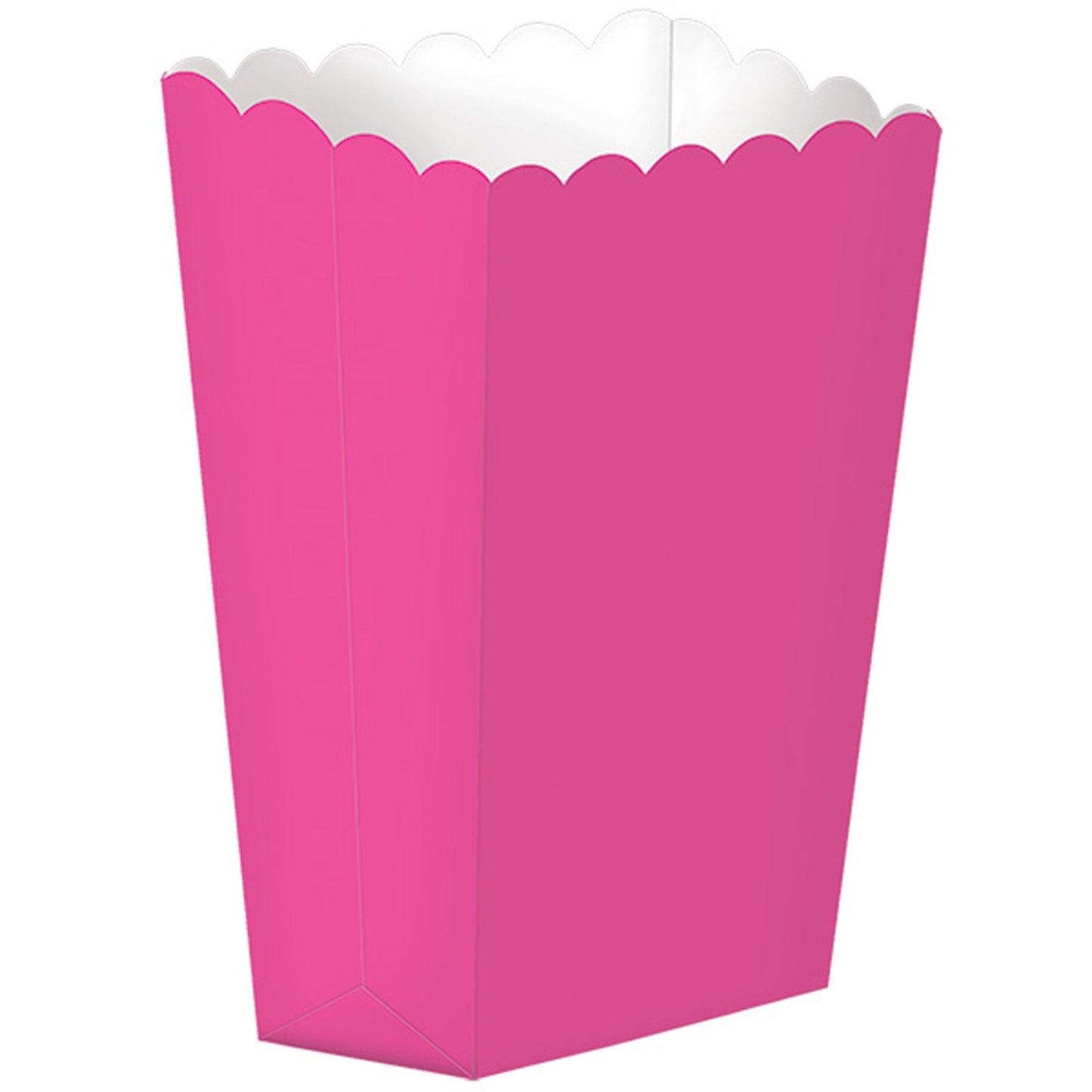 Small Bright Pink Paper Popcorn Boxes, 6.3cm x 13.3cm x 3.8cm