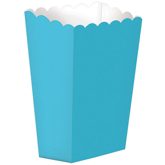 Small Blue Paper Popcorn Boxes, 6.3cm x 13.3cm x 3.8cm