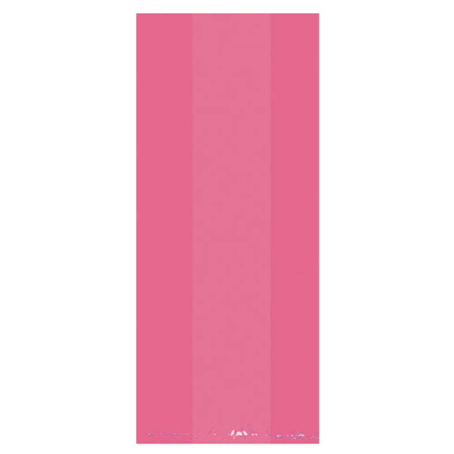 Small Bright Pink Plastic Party Bags, 24cm x 10cm.