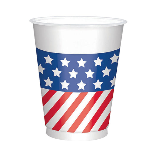 US 4th July Plastic Cups, 473ml
