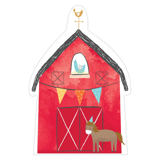 Barnyard Birthday Postcard Invitations with stickers and Envelopes