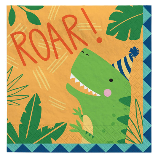 Dino-Mite Party Lunch Napkins, 33cm