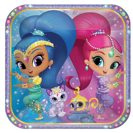 Shimmer and Shine Square Paper Plates 23cm