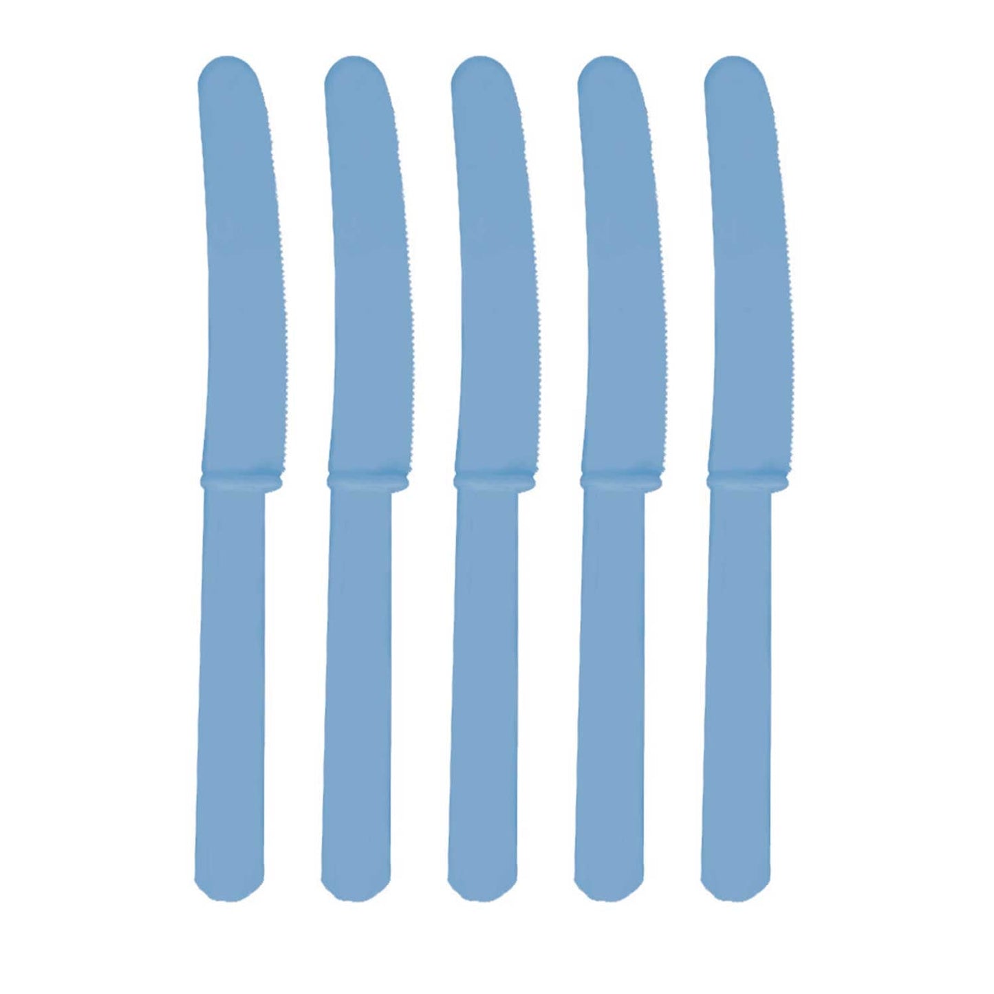 Caribbean Blue Plastic Knives. Pack of 10