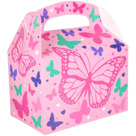 Butterfly Party Box. Dimensions 15cm long * 10cm wide * 10cm high (approx).