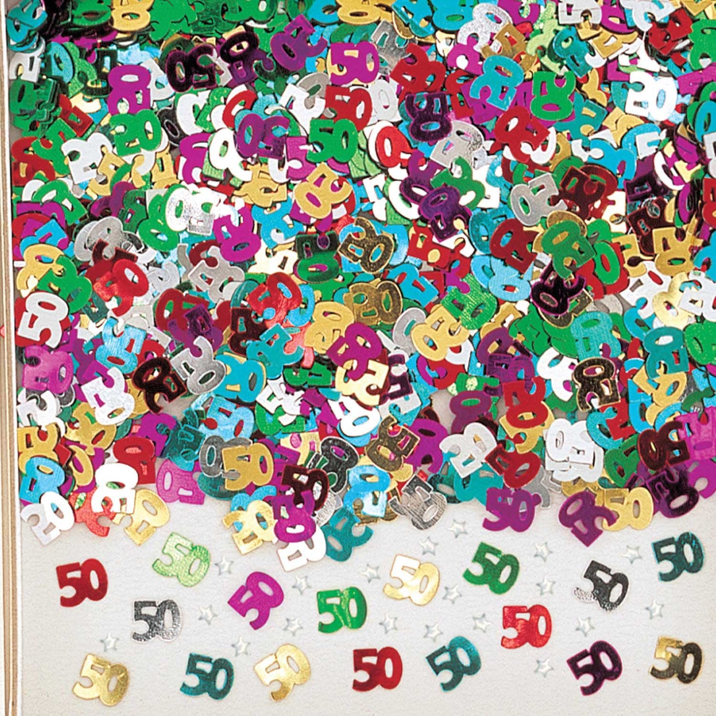 50th Birthday Multi-Colour Confetti, 14g bag