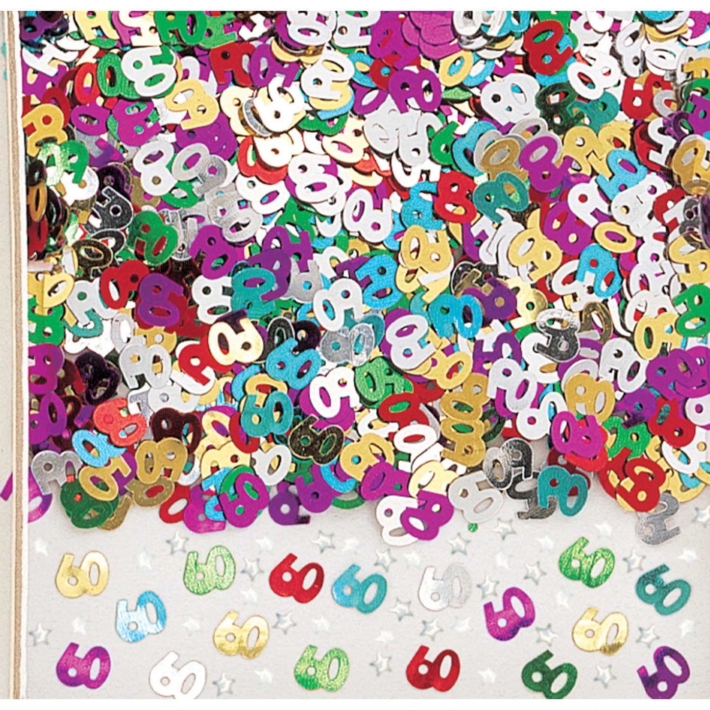 60th Birthday Multi-Colour Confetti, 14g bag