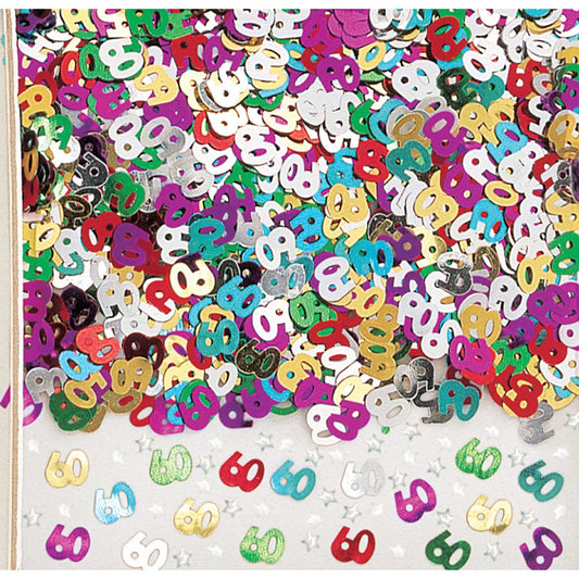 60th Birthday Multi-Colour Confetti, 14g bag