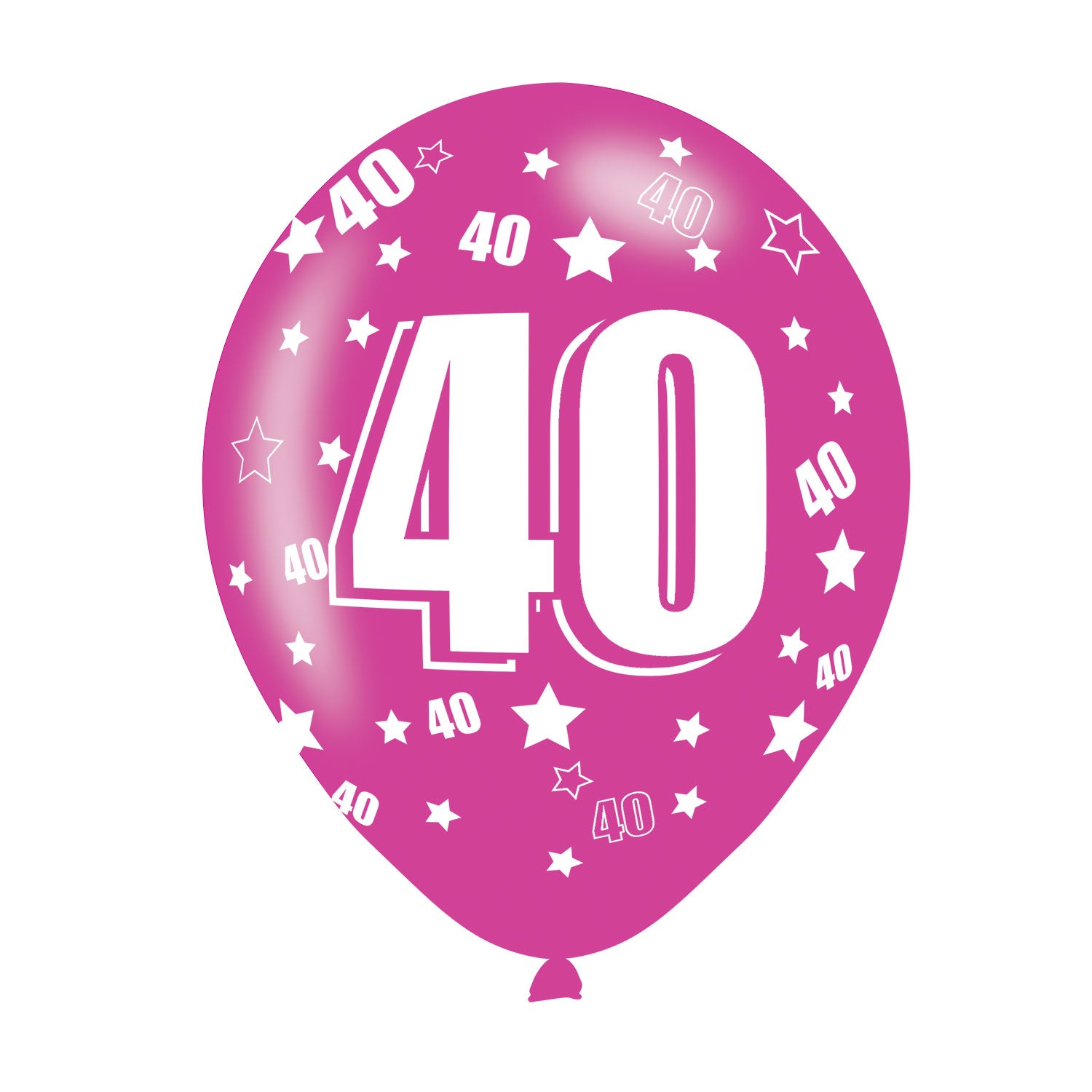 Age 40 Assorted Colour Birthday Latex Balloons. Will inflate up to 27cm. Suitable for Air fill or Helium fill.