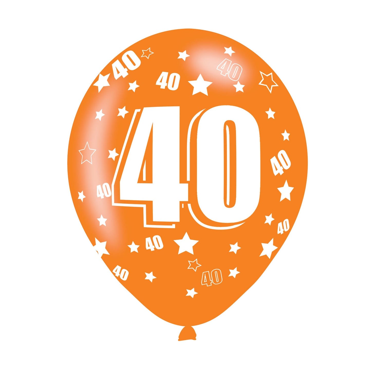 Age 40 Assorted Colour Birthday Latex Balloons. Will inflate up to 27cm. Suitable for Air fill or Helium fill.