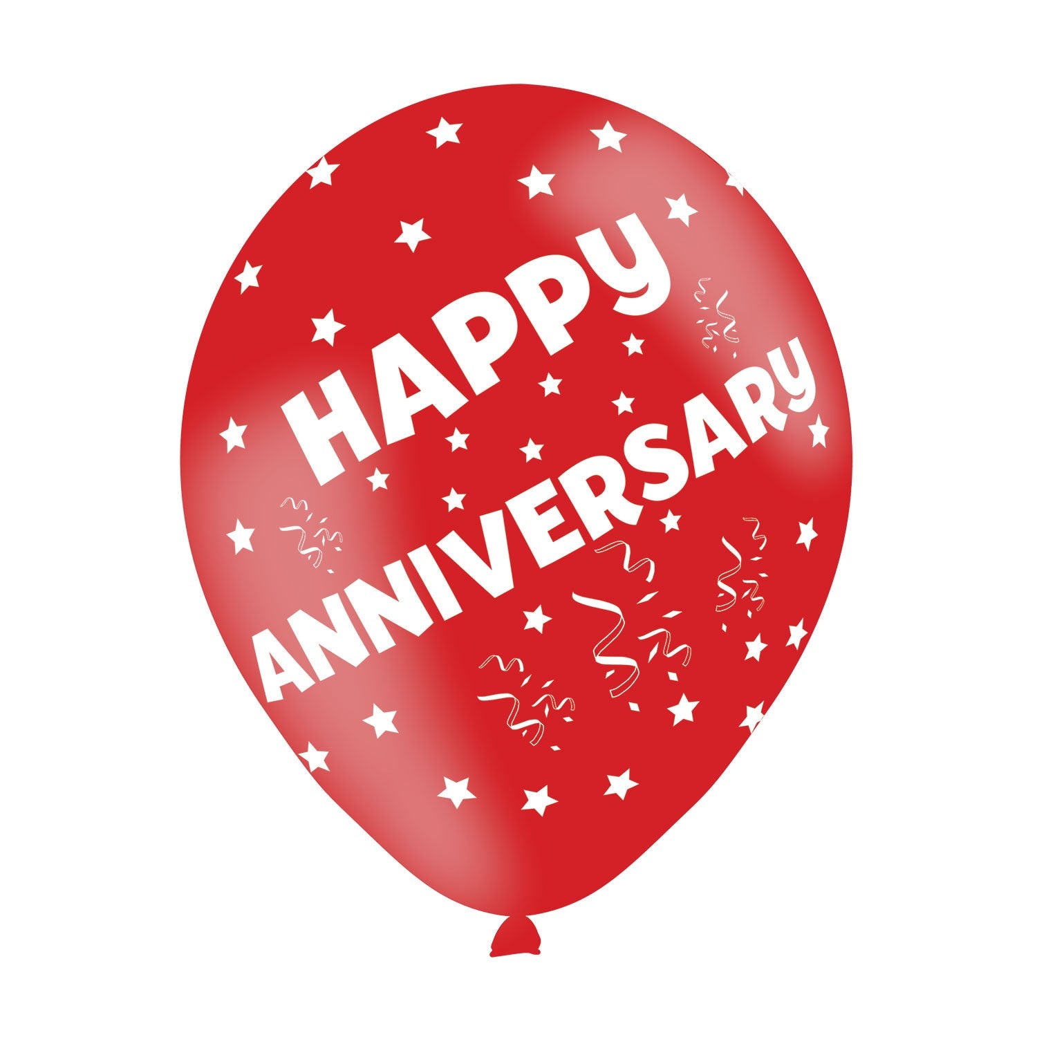 Happy Anniversary Latex Balloons. Assorted Colours. Will inflate up to 27cm. Suitable for Air fill or Helium fill.