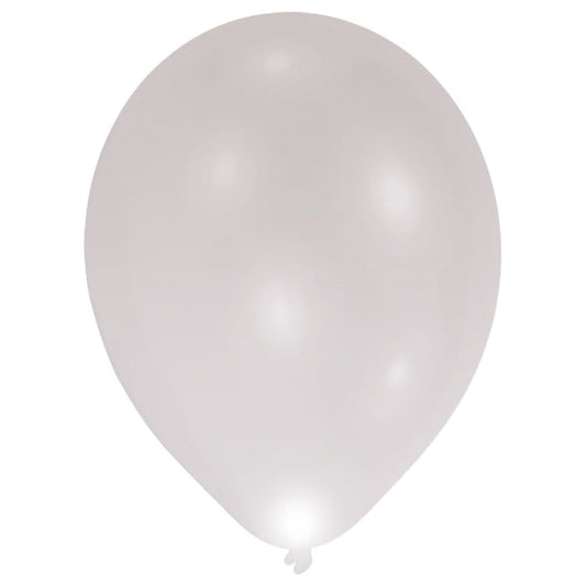 LED Latex Balloons Silver 27cm