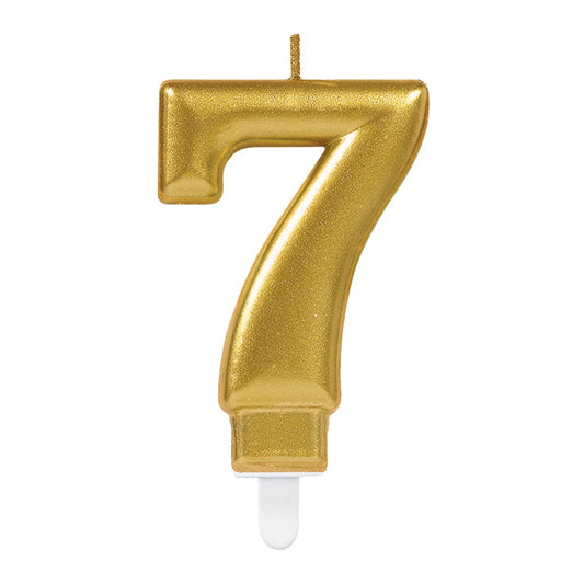 Gold Metallic Finish Candle Number 7