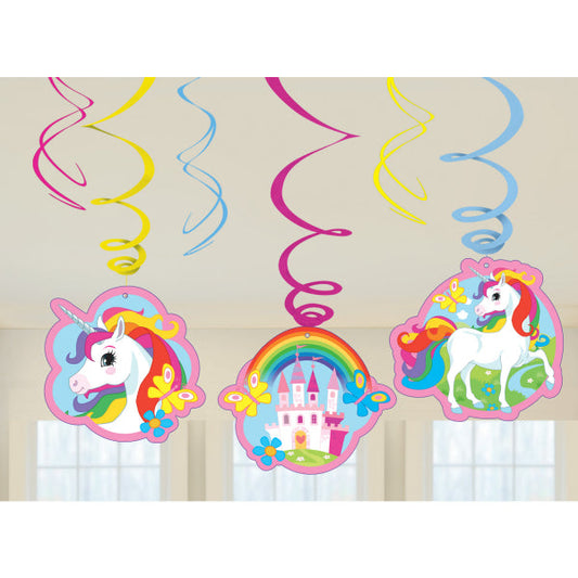 Unicorn Hanging Swirl Decorations