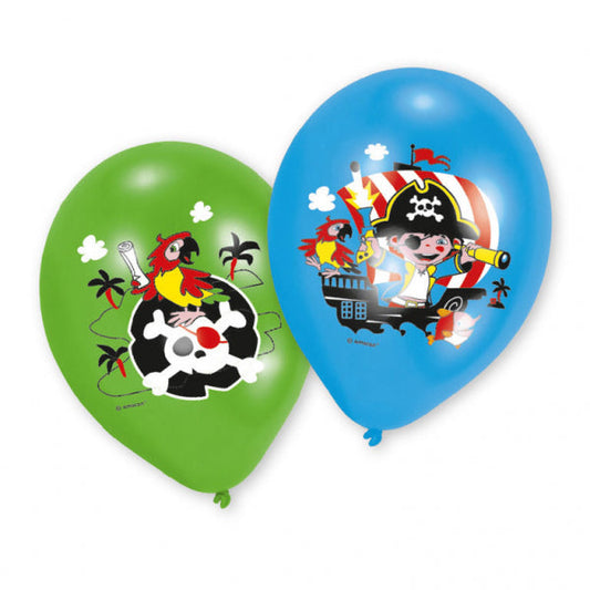 Pirate Assorted Latex Balloons. Will inflate to 11 inches (27.5cm)