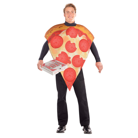 Adult Pizza Slice Costume includes pizza tabard