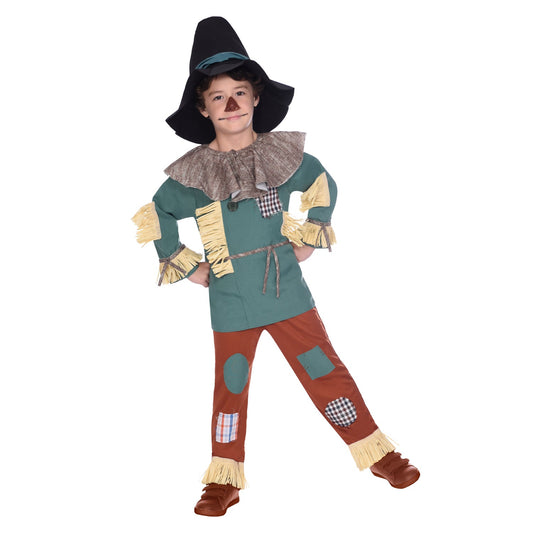 Wizard of Oz Scarecrow Costume includes top with attached collar, trousers and hat
