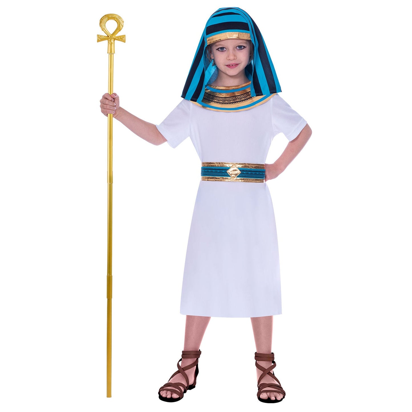 Egyptian Boy Costume includes robe, collar, headpiece and belt
