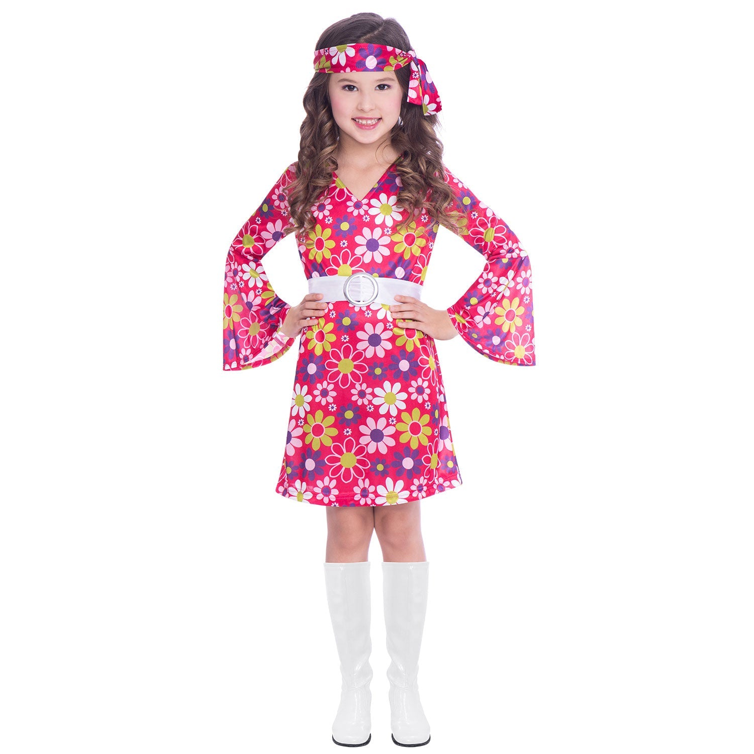 Retro Girl Costume includes dress, headscarf and belt