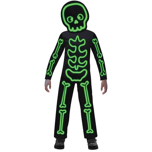 Glow in the Dark Stick Skeleton Costume includes jumpsuit and mask