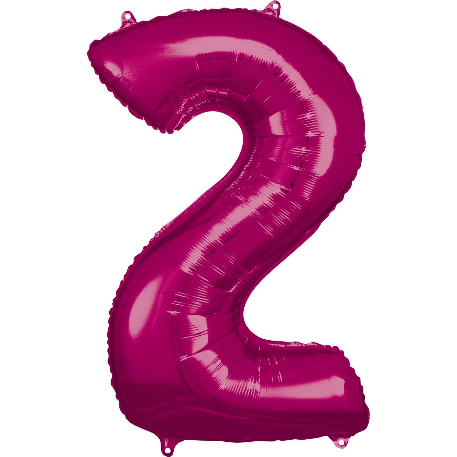 Pink Supershape Number 2 Foil Balloon 88cm (34in) height by 50cm (19in) width Balloon is sold uninflated. Can be inflated with air or helium.