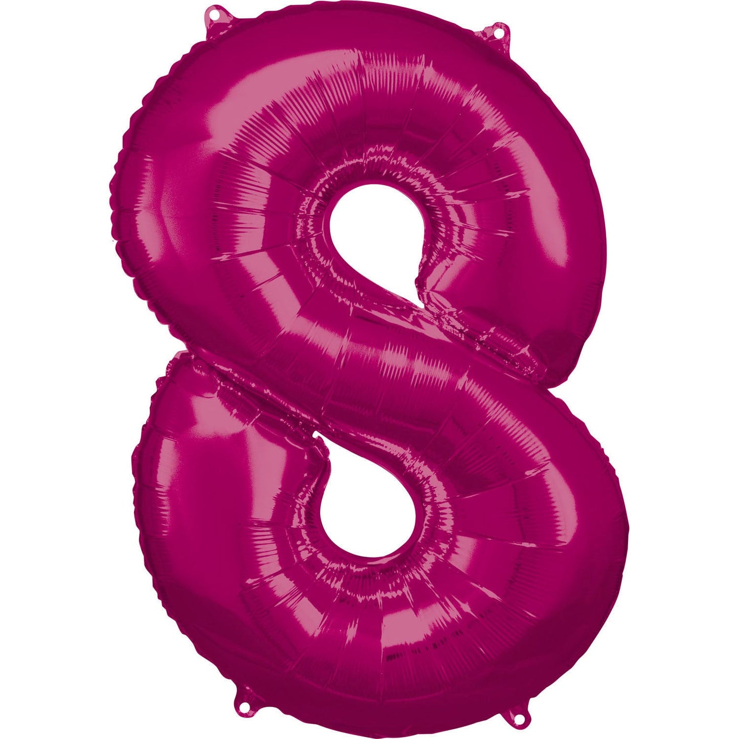 Pink Supershape Number 8 Foil Balloon 83cm (32in) height by 53cm (20in) width Balloon is sold uninflated. Can be inflated with air or helium.